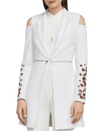 BCBGMAXAZRIA Sandrah Embroidered Cold-Shoulder Blazer x at Bloomingdales